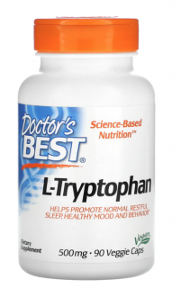 A Doctor's Best L-triptofán TryptoPure-ral, 500 mg, 90 Vega kapszula