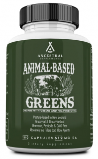 Ancestral Supplements, Animal-Based Greens,, probiotikus szuperételek, 180 kapszula, 30 adag  Étrend-kiegészítő