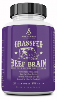 Ancestral Supplements, Grass-fed Beef Brain, marhaagy, 180 kapszula, 30 adag  Étrend-kiegészítő