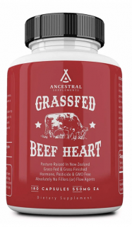 Ancestral Supplements, Grass-fed Beef Heart, fűvel táplált minőségi marhaszív, 180 kapszula, 30 adag  Étrend-kiegészítő