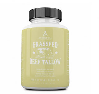 Ancestral Supplements, Grass-fed Beef Tallow, marhafaggyú, 180 kapszula, 30 adag  Étrend-kiegészítő