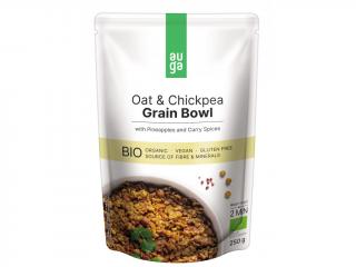 AUGA Bio Grain tál gluténmentes zabpehelyből csicseriborsóval, ananásszal és curry fűszerekkel, 250 g  *CZ-BIO-001 tanúsítvány