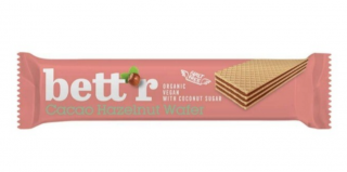 Bett'r Organic kakaós mogyorós ostya, kakaós-mogyorós ostya, BIO, 30 g