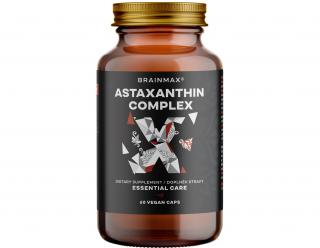BrainMax Astaxanthin Complex, 60 db növényi kapszula  BIO asztaxantin, lutein, zeaxantin, likopin, a legerősebb antioxidánsok, étrend-kiegészítő