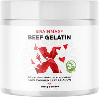 BrainMax Beef Gelatin, Grass-fed marhahús zselatin, 500 g  Minősített fűvel táplált marhahús zselatin az ízületek és a bőr egészségéért