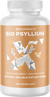 BrainMax BIO Psyllium, 800 mg, 200 db növényi kapszula  Rost az emésztőrendszer egészségéért, rossz emésztés, székrekedés és puffadás esetén.