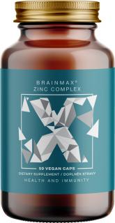 BrainMax Cink Komplex, Cink, Szelén, Réz és Kurkuma, 50 Növényi Kapszula  Étrend-kiegészítő