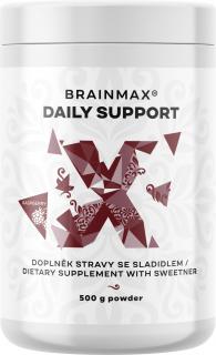 BrainMax Daily Support, málna, 500 g  Átfogó táplálkozás az izmok és a teljesítmény érdekében, étrend-kiegészítő