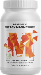 BrainMax Energy Magnesium®, 1000 mg, Magnézium-malát 200 mg, 100 kapszula  Jól felszívódó szerves magnézium-malát 53% DV egy kapszulában Albion…