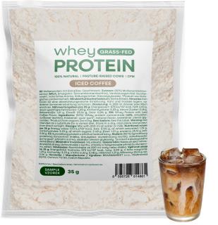 BrainMax fűvel táplált tejsavóprotein, jeges kávé, 35 g, MINTA  Mikroszűrt denaturálatlan fehérje fűvel táplált tehéntejből, étrend-kiegészítő