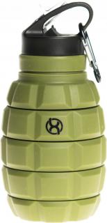 BrainMax Grenade palack, összecsukható szilikon kulacs, 580 ml Színek: Katonai zöld