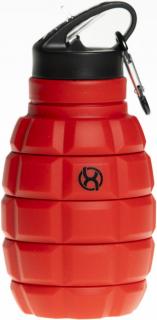 BrainMax Grenade palack, összecsukható szilikon kulacs, 580 ml Színek: Piros