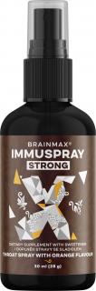 BrainMax ImmuSpray, STRONG, 28 ml  A szájüreg és a garat fertőtlenítését támogató szájspray, 8 természetes összetevő, 113 adag