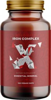 BrainMax Iron Complex, vas-biszglicinát, 25 mg, 100 növényi kapszula  Vas kelát formájában