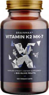 BrainMax K2 vitamin MK7-ként 150 mcg, 100 növényi kapszula  A K2-vitamin MK-7 leginkább felszívódó és használható szabadalmaztatott formája.