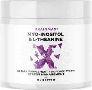 BrainMax L-Theanine & Myo-inozitol, 150 g  Mio-inozitol a nők hormonális egyensúlyának támogatására, 125 adag, étrend-kiegészítő