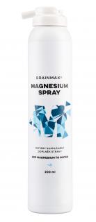 BrainMax Magnesium spray-ben, 200 ml  Magnézium folyékony formában vízhez adható, 100 adag, étrend-kiegészítő