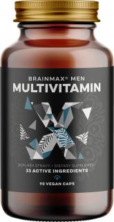 BrainMax Men Multivitamin, multivitamin férfiaknak, 90 db növényi kapszula  33 hatóanyag a férfiak egészségéért és vitalitásáért