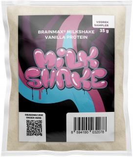 BrainMax Milkshake Protein, 35 g, MINTA  BIO tejsavó + BIO tejfehérje, étrend-kiegészítő Íz: Áfonyás sajttorta
