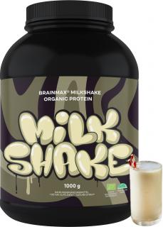 BrainMax Milkshake Protein, ízesítetlen, BIO, 1000 g  BIO tejsavó + BIO tejfehérje, étrend-kiegészítő, *CZ-BIO-001 tanúsítvány