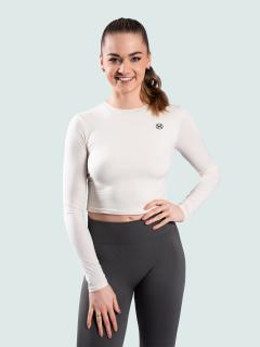 BrainMax női hosszú ujjú crop top, krém Méret: S