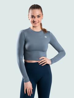 BrainMax női hosszú ujjú crop top, szürke Méret: XL