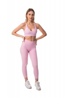 BrainMax női sport leggings hosszú, derékszíjjal, rózsaszínű Méret: L