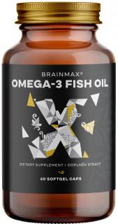 BrainMax Omega-3 halolaj, 60 db lágyzselé kapszula  Prémium halolaj, 300 mg EPA és 200 mg DHA kapszulánként, 30 adag, étrend-kiegészítő