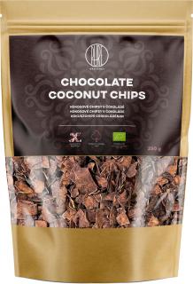 BrainMax Pure Chocolate Coconut chips, Kókuszchips csokoládéban, BIO, 250 g  * CZ-BIO-001 certifikát