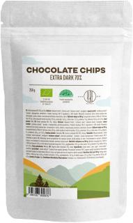 BrainMax Pure Dark Chocolate 70% Chips, étcsokoládé chips, BIO, 250 g  *CZ-BIO-001 tanúsítvány
