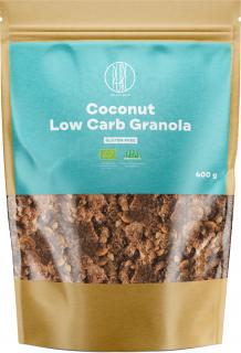 BrainMax Pure Granola Low Carb, kókusz, BIO, 400 g  Sült müzli fehér csokoládéval és áfonyával / *CZ-BIO-001 tanúsítvány