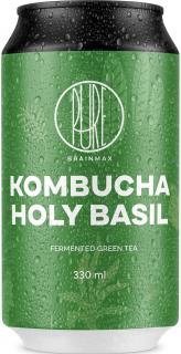 BrainMax Pure Kombucha Holy Basil, Kombucha, bazsalikom, 330 ml, fermentált zöld tea ital  Fermentált zöld tea ital