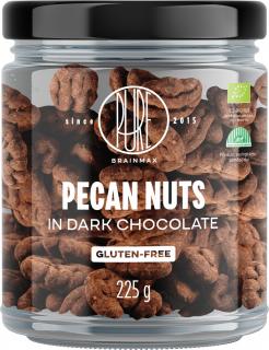 BrainMax Pure Pecan Nuts in Dark Chocolate, Pekándió étcsokoládéban, BIO, 225 g  * CZ-BIO-001 tanúsítvány