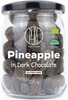 BrainMax Pure Pineapple in Dark Chocolate, fagyasztva szárított ananász étcsokoládéban, BIO, 225 g  *CZ-BIO-001 tanúsítvány