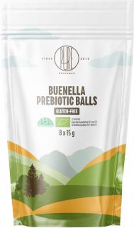 BrainMax Pure Prebiotic Balls Buenella, Prebiotikus golyók, Buenella, BIO, 8 db  Kukoricaszálas golyók mogyorókrémmel, *CZ-BIO-001 tanúsítvánnyal