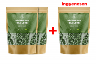 BrainMax Pure Spirulina tabletta BIO, 1000 tabletta, 2+1 INGYEN