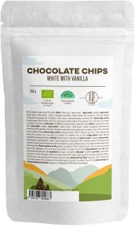 BrainMax Pure White Chocolate vanília chipsekkel, csokoládé chips fehér csokoládéból, BIO, 250 g  *CZ-BIO-001 tanúsítvány