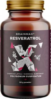 BrainMax Trans-Resveratrol Powder, Resveratrol por, 50 g