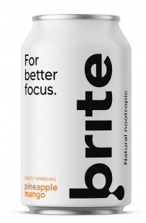 Brite Natural Energy Drink ananász mangó, energia szénsavas ital, ananász és mangó, 330 ml