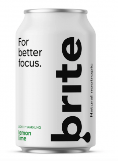 Brite Natural Energy Drink Lemon Lime, Energy szénsavas ital, Lime és citrom, 330 ml