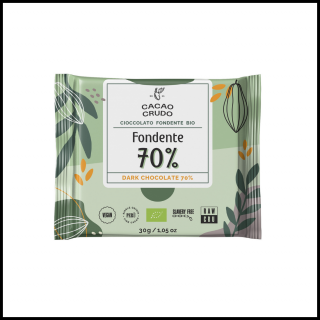 Cacao Crudo nyers étcsokoládé 70%, BIO, 30 g  *IT-BIO-006 tanúsítvány
