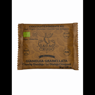 Cacao Crudo Raw Étcsokoládé darált mogyoróval, BIO, 30 g  *IT-BIO-006 tanúsítvány