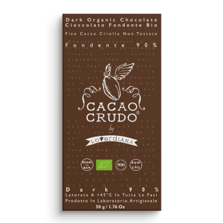 CACAO CRUDO RAW MITE CHOCODE 90%, 50 G  *IT-BIO-006 tanúsítvány