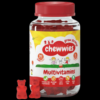Chewwies Multivitamin (multivitamin gyerekeknek), málna, 30 gumicukorka