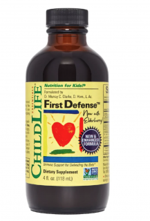 ChildLife Essentials First Defense, immunerősítő, fekete bodza, 118 ml  Étrend-kiegészítő