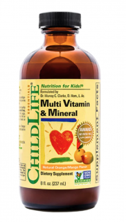 ChildLife Essentials Multivitamin és Ásványi anyag, multivitamin ásványi anyagokkal, naranccsal és mangóval, 237 ml