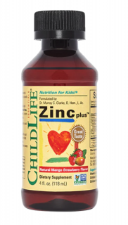 ChildLife Essentials Zinc Plus, cink, mangó és eper, 118 ml  Étrend-kiegészítő