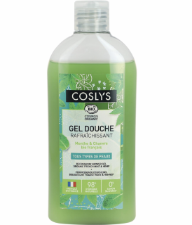 COSLYS - Frissítő menta és kender tusfürdő, 250 ml