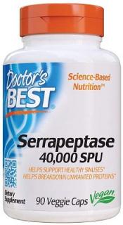 Doctor's Best szerrapeptáza 40 000 SPU (serapeptase), 90 gyógynövény kapszula
