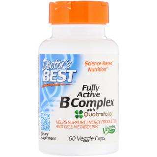 Doctor's Best teljesen aktív B komplexje (B-vitaminok és folsav aktivált formában) 60 gyógynövénykapszula